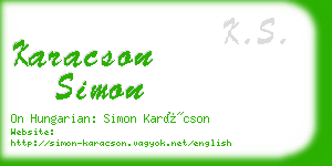 karacson simon business card